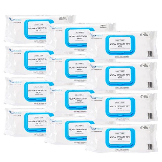 Neutral Detergent Wipes 12 Packs - Bulk Cleaning Wipes