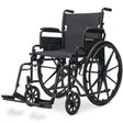 XL-Wide Quick-Folding Wheelchair 136kg Capacity - Black