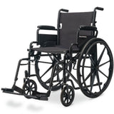 XL-Wide Quick-Folding Wheelchair 136kg Capacity - Black