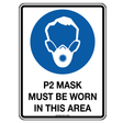 First Aid Signage - Poly P2 Mask Sign 30 x 22.5cm