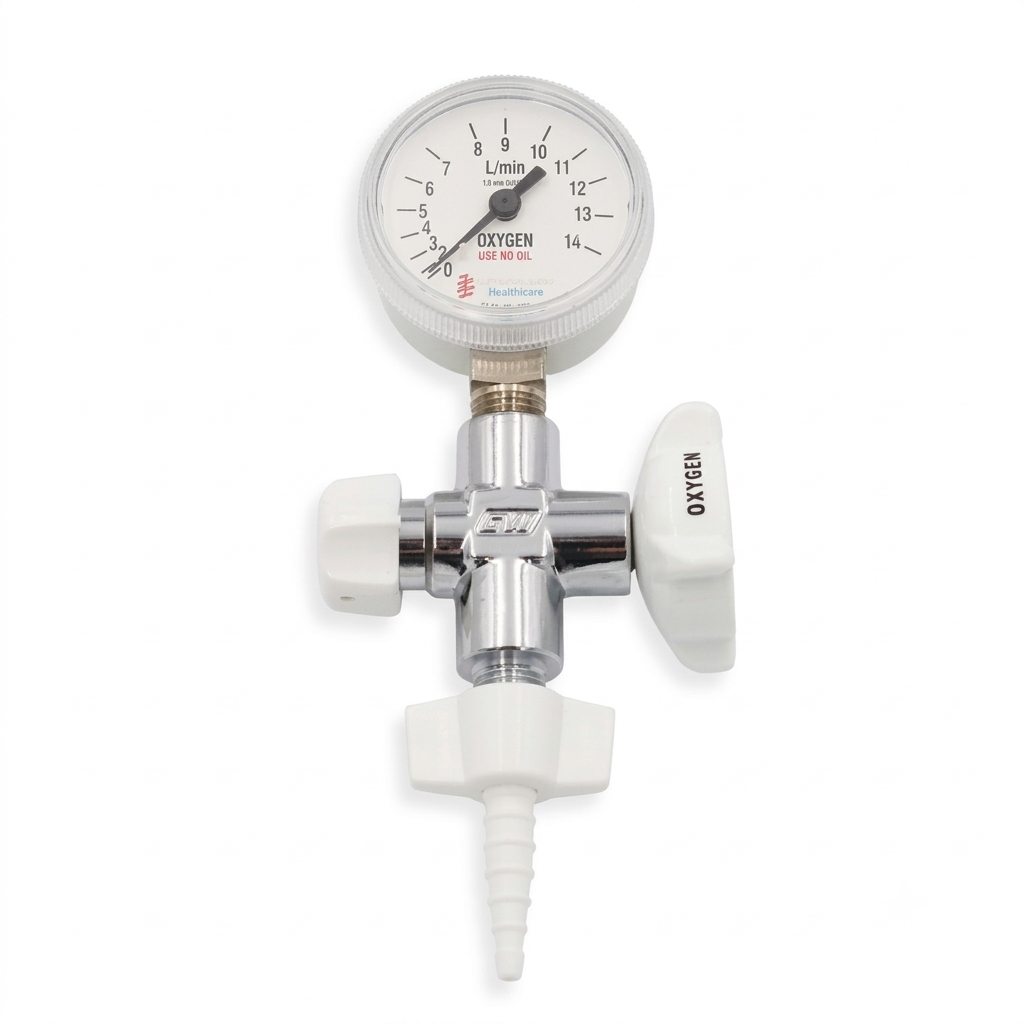 Flowmeter Medical Oxygen - Gauge Style - 0-14 LPM