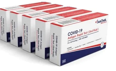 JusChek Saliva Rapid Test Kit – 25 Packs (5 Tests Each)