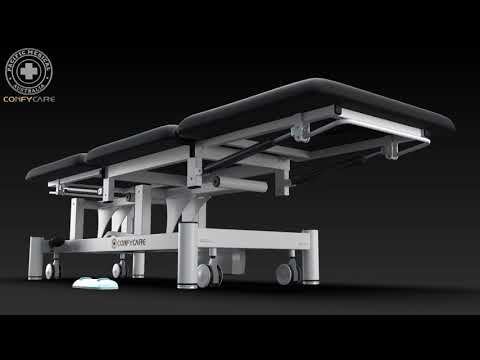 Electric Three-Section Medical Treatment Couch with Side Rails